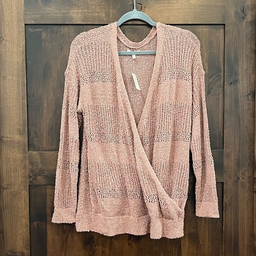Knit crossover blouse